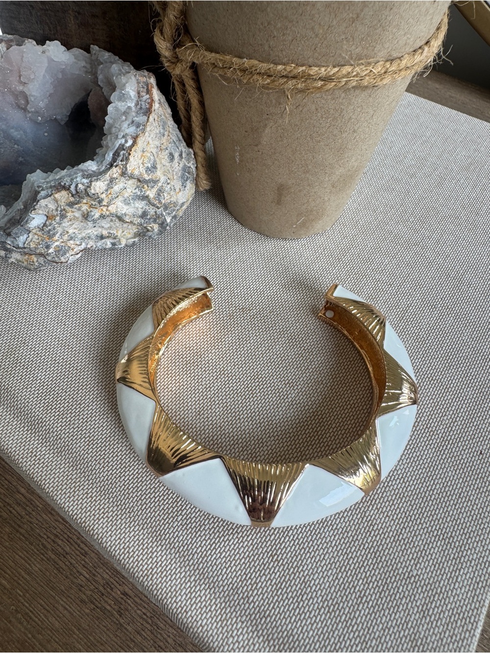Copa Jewelry White Gold Geometric Cuff Bangle Bracelet NWT